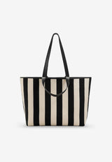 AMI PARIS Medium Ami De Coeur Stripe Tote Bag Monochrome ULL733.AW00261360_f25ba75a-71ad-4a08-8318-f5128df465eb