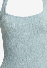 Square-Neck Crinkled One-Piece Swimsuit