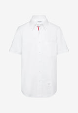Thom Browne Oxford Grosgrain Placket Shirt White MWS239EF0313_100
