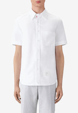Thom Browne Oxford Grosgrain Placket Shirt White MWS239EF0313_100