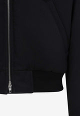 Cropped Zip-Up Bomber Jacket