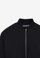 Cropped Zip-Up Bomber Jacket