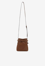 Embossed Logo Nappa Leather Pouch Bag