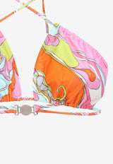 Orchidee Print Triangle Bikini Top