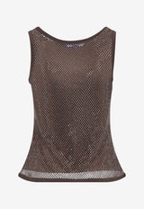 Shimmering Mesh Sleeveless Top