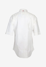 Thom Browne Name Tag Patch Short-Sleeved Shirt White MWS002E03113_100