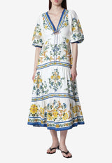 Farm Rio Floral Tapestry V-neck Midi Dress Multicolor 355515CO/T_FARM-25185