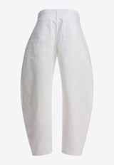 Alaïa Buttoned Rounded Jeans White AA9P1215D002B000_82091
