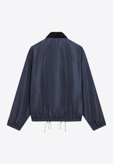 Miu Miu Logo Print Windbreaker Jacket Blue ML1517OOO13MF/T_MIU-F0008