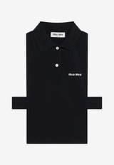 Miu Miu Piqué Polo Cropped Top Blue MJT738OOO14RW/T_MIU-F0008