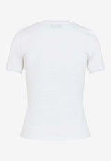 Perforated Cotton Knit T-Shirt