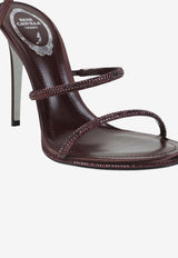 Cleo 105 Crystal-Strap Satin Stiletto Sandals
