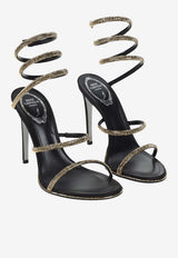 Cleo 105 Crystal-Strap Satin Stiletto Sandals