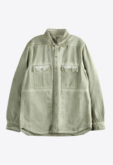 Rick Owens DRKSHDW Denim Overshirt with Ribbon Sand DU01F4755DSN_138