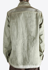 Rick Owens DRKSHDW Denim Overshirt with Ribbon Sand DU01F4755DSN_138