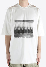 Rick Owens DRKSHDW Jumbo Graphic Print T-shirt White DU01F4274RIGEP4_0911
