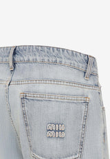 Logo Patch Vintage High-Waist Jeans