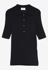 P.A.R.O.S.H Knitted Polo T-shirt Navy D540962CIPRIA26_012