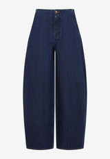 Wide-Leg Denim Pants