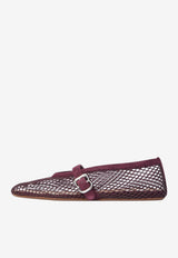 Alaïa Fishnet Ballet Flats Bordeaux AA3A029TK061--325