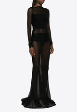 Rick Owens Temple Long-Sleeved Sheer Gown Black RO01F6589TUS_09