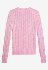 Ralph Lauren Cable Knit Logo Sweater Pink 211971869010_650