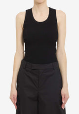 Alaïa Rib Knit Tank Top Black AA9B0353K017A--995
