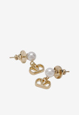 Valentino VLogo Signature Pearl Drop Earrings Gold 9W2J0X81DHC/T_VALE-R5G