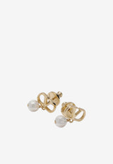 Valentino VLogo Pearl Drop Earrings Gold 9W2J0CC8UXM/T_VALE-R5G