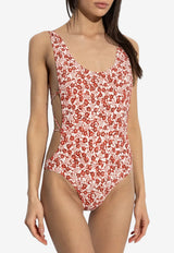 Isabel Marant Maillot De Bain Floral Print One-Piece Swimsuit Red MB0012FAD1P01I_70RD