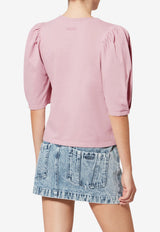 Isabel Marant Maeliss Balloon-Sleeved Blouse Pink TS0311FAA1N41I_40PI