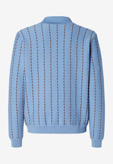 Fendi Ribbed V-neck Sweater Light Blue FZC171AWZ1/T_FENDI-F1X36