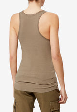 Isabel Marant Helma Ribbed Tank Top Brown TS0318FAD2K02I_50LB