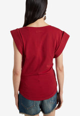 Isabel Marant Maisan Draped Top Red TS0207FAA1N41I_70CH