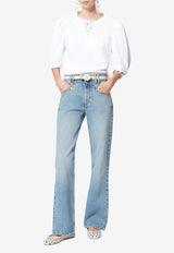 Isabel Marant Maeliss Balloon-Sleeved Blouse White TS0311FAA1N41I_20WH