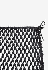 Nelaya Leather Macramé Midi Skirt