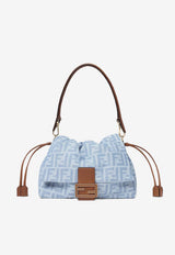 Fendi Medium Baguette FF Denim Shoulder Bag Light Blue 8BR833AY6Q/T_FENDI-F1WM6