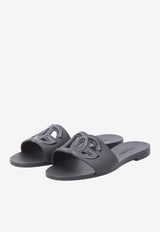 Dolce & Gabbana DG Logo Rubber Slides Black CW2215-AN994-80999