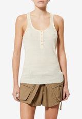 Isabel Marant Helma Ribbed Tank Top Ecru TS0318FAD2K02I_23EC