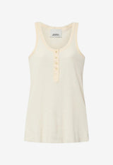 Isabel Marant Helma Ribbed Tank Top Ecru TS0318FAD2K02I_23EC