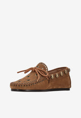 Isabel Marant Fitza Studded Suede Loafers Brown MC0019FDD1A21S_50CO