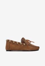 Isabel Marant Fitza Studded Suede Loafers Brown MC0019FDD1A21S_50CO
