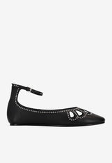 Isabel Marant Bloris Studded Leather Flats Black BN0025FAD1A14S_BKSI