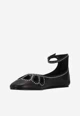 Isabel Marant Bloris Studded Leather Flats Black BN0025FAD1A14S_BKSI