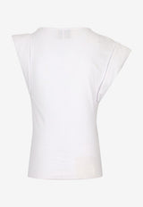 Isabel Marant Maisan Draped Top White TS0207FAA1N41I_20WH