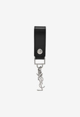Saint Laurent Cassandre Leather Key-Ring Black 5183230SX0E/S_YSL-1000
