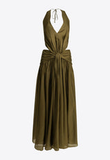 Zimmermann Indra Draped Silk Midi Dress Green 8624DSS262OLV_094b2e1d-8eff-4667-b961-9e1d4df3787c