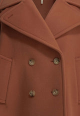 Chloé Oversized Wool Short Coat Terracotta CH25WMA962726AG_28afaa22-f9c9-4da8-8388-dccd6991fba2