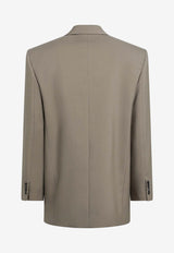 Saint Laurent Single-Breasted Wool and Mohair Jacket Beige 854431Y1N15/S_YSL-2611