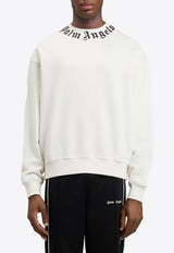 Palm Angels Neck Logo Crewneck Sweatshirt White PMBA08HS26FLE004_0310